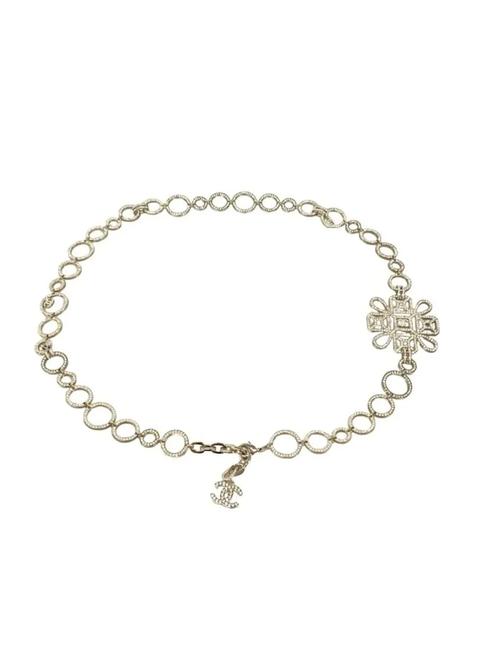 Chanel Belt Silver Chain CC Logo s-l400.jpg main image 2